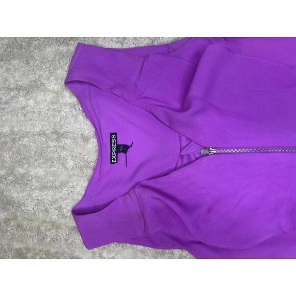 Express Barbiecore feminine ruffled sleeveless zip front romper Size 6 - Picture 2 of 8